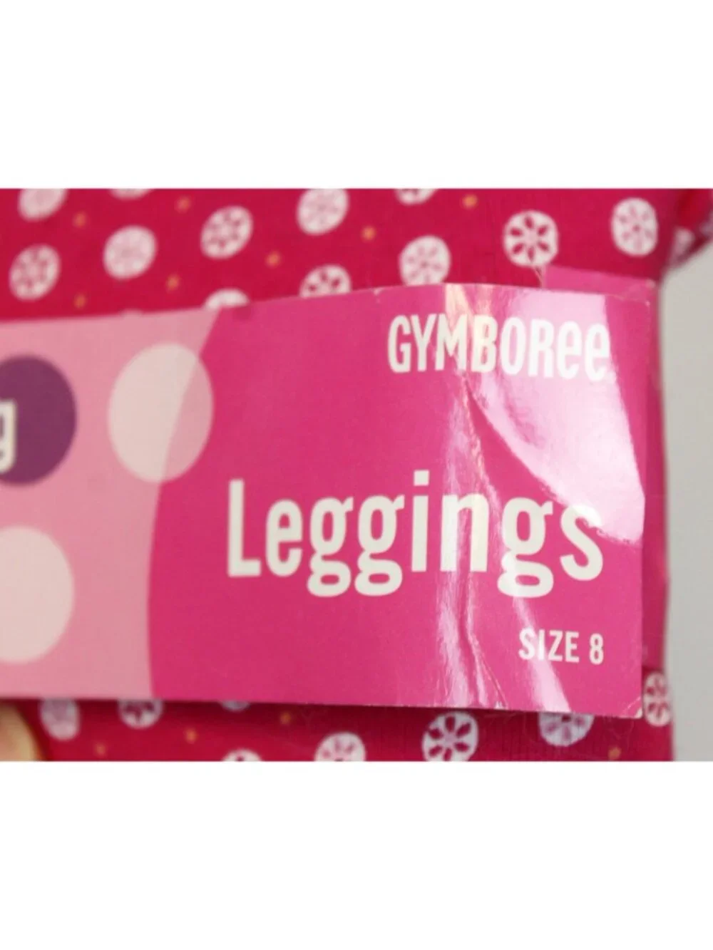 2003 Gymboree Sweet Cupcake Pink Leggings  sz 8 Circle Dots Print Soft Cotton
